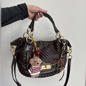 vintage Coach Brown Leather Shoulder Bag